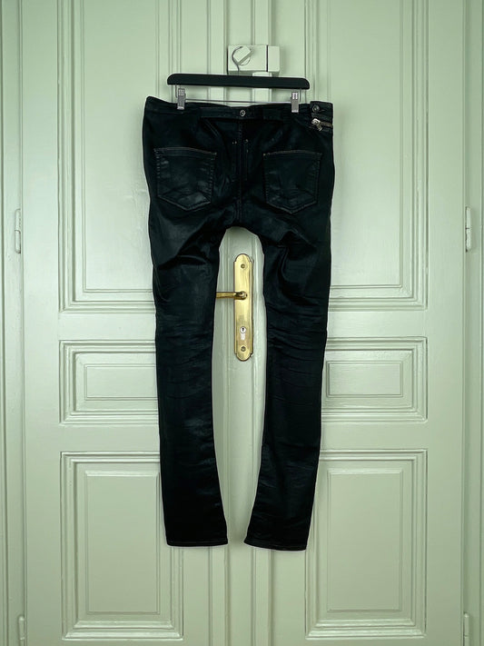 Rick Owens DRKSHDW SS15 "Faun" Coated Denim Aircut Pants
