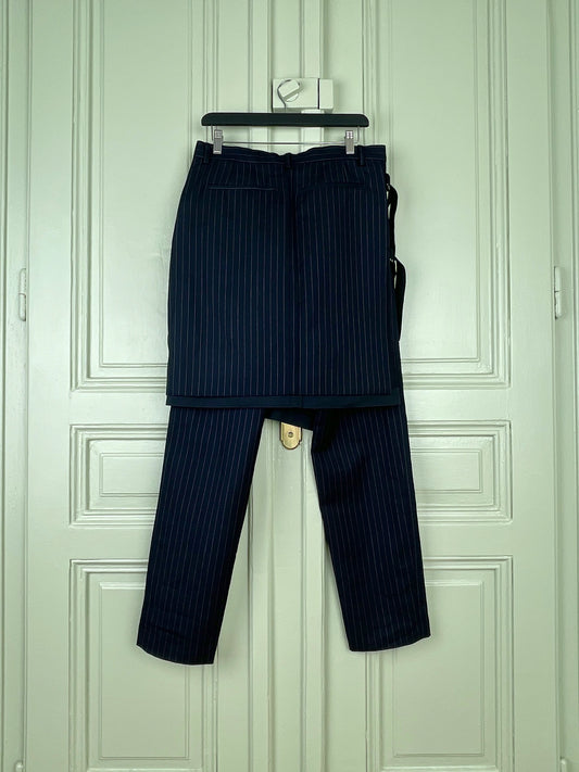 Dries van Noten AW15 Pinstripe Bondage Skirt Pants
