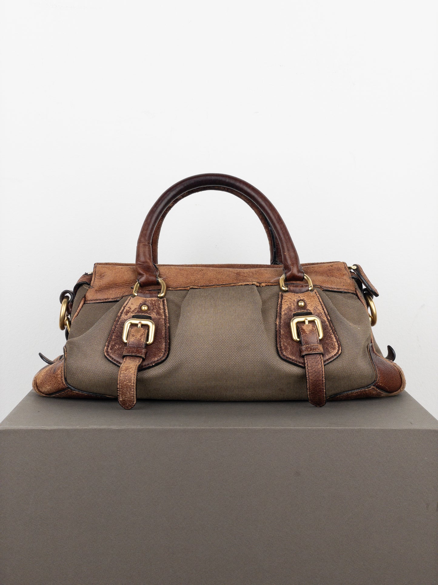 Prada 2000s Jacquard Canvas Handbag