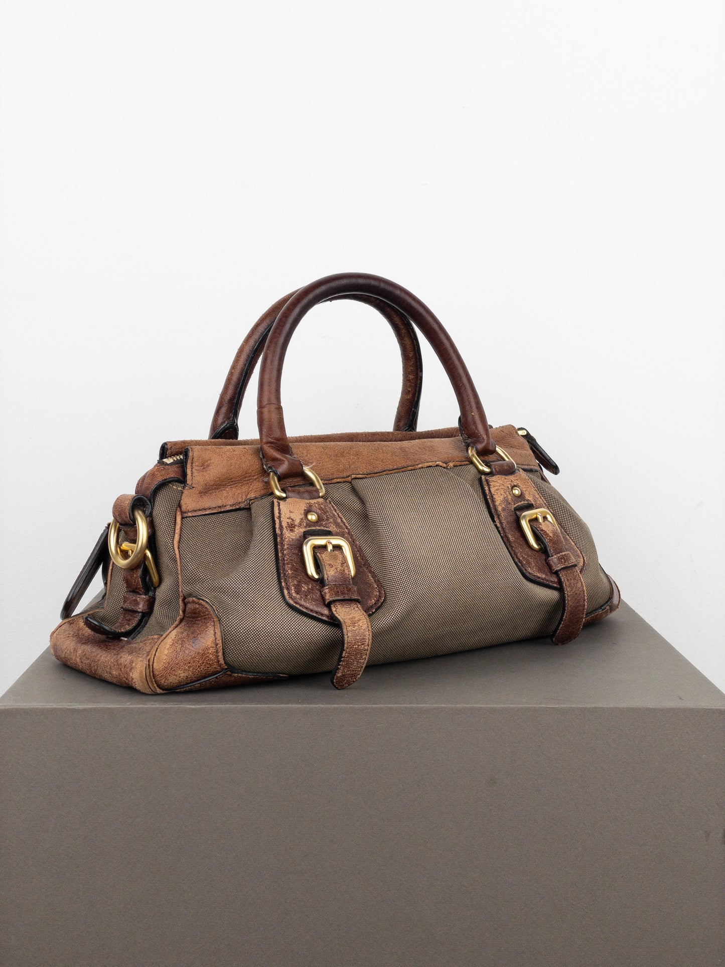 Prada 2000s Jacquard Canvas Handbag
