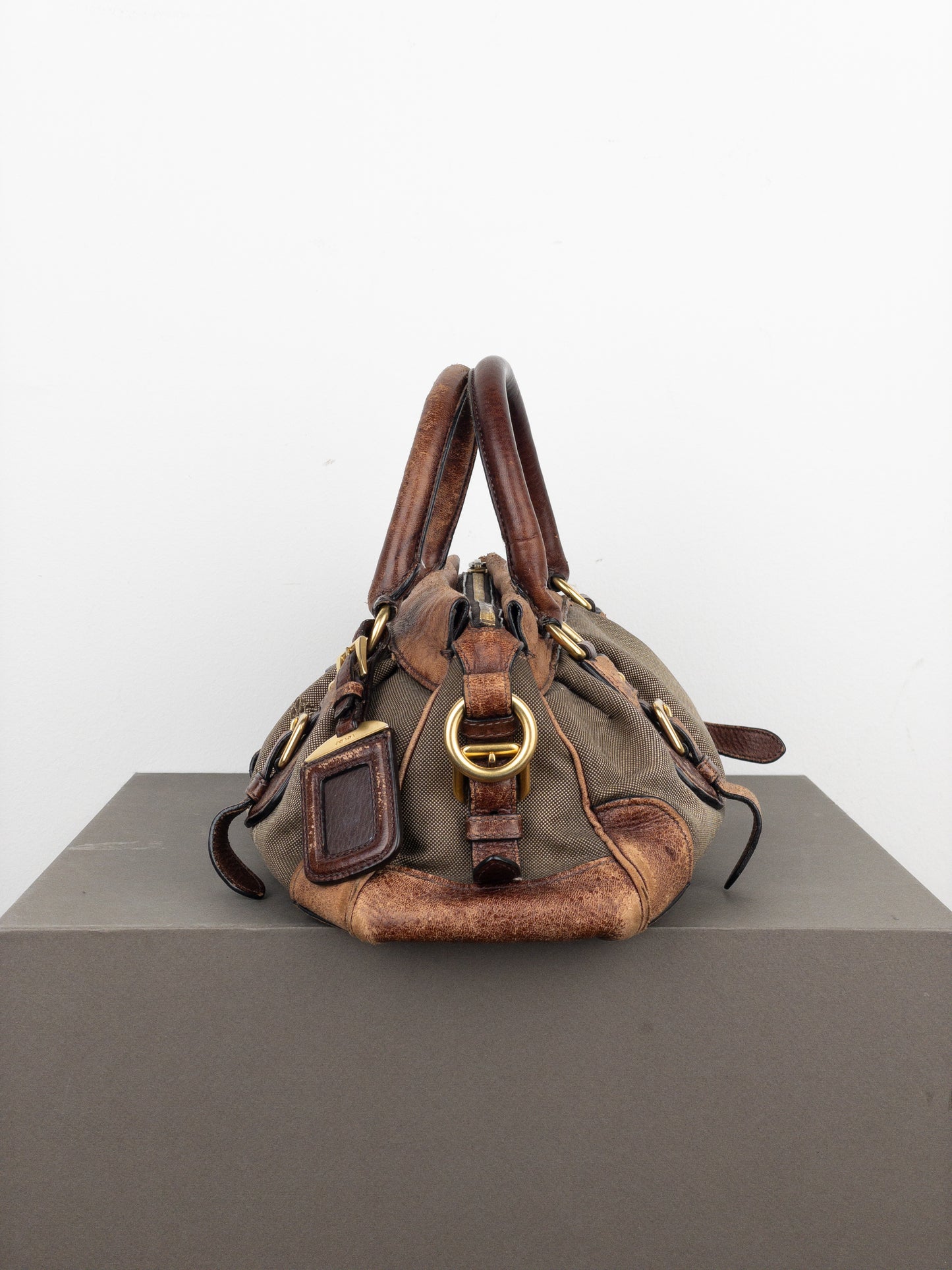 Prada 2000s Jacquard Canvas Handbag