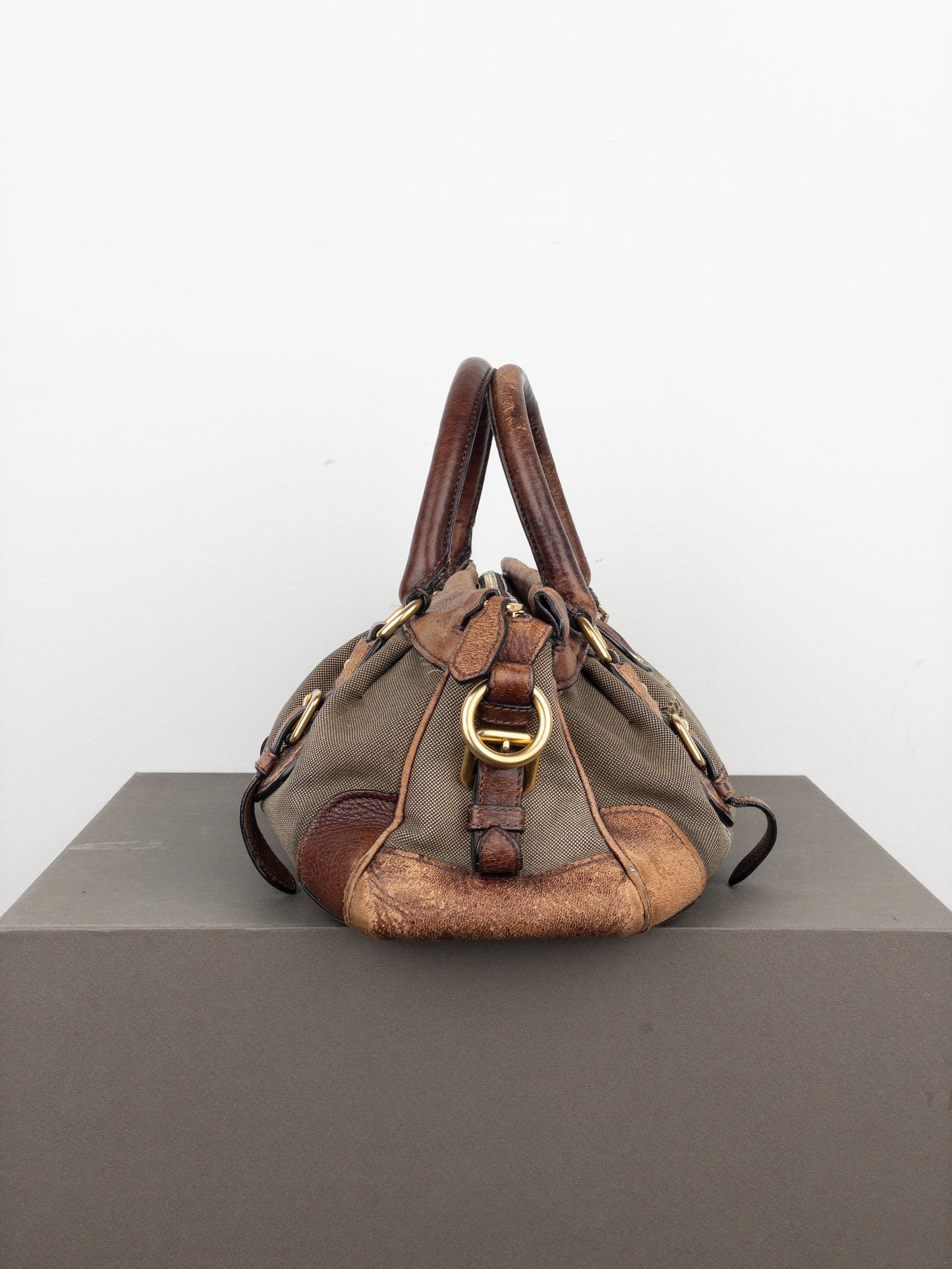 Prada 2000s Jacquard Canvas Handbag
