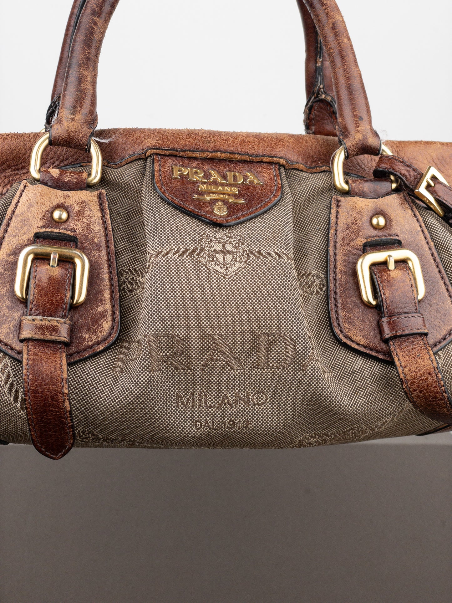Prada 2000s Jacquard Canvas Handbag