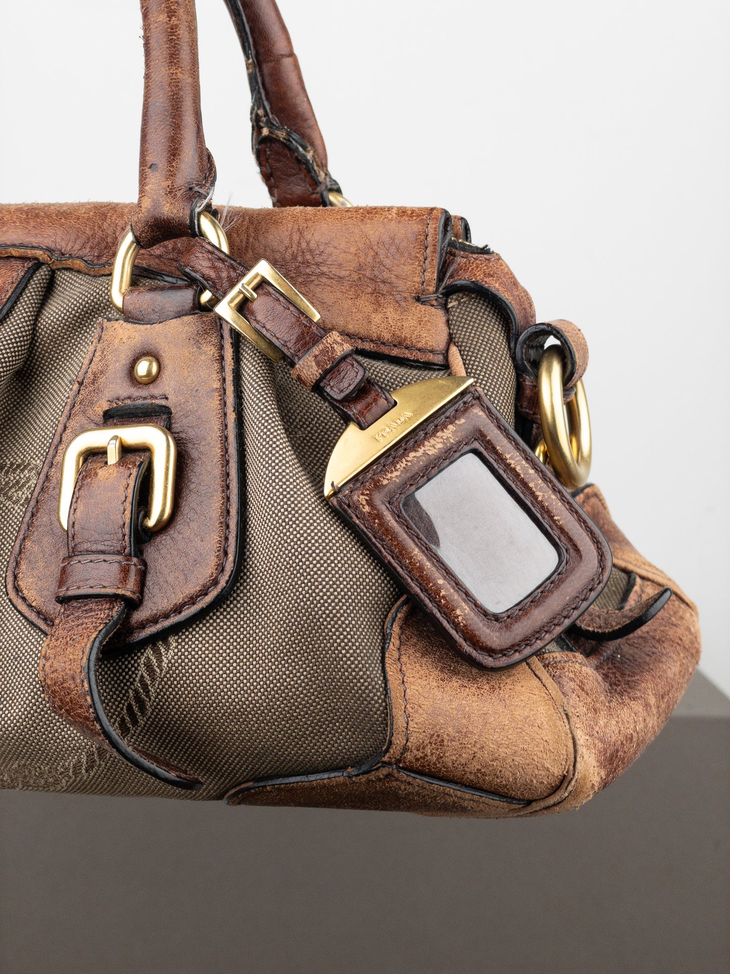 Prada 2000s Jacquard Canvas Handbag