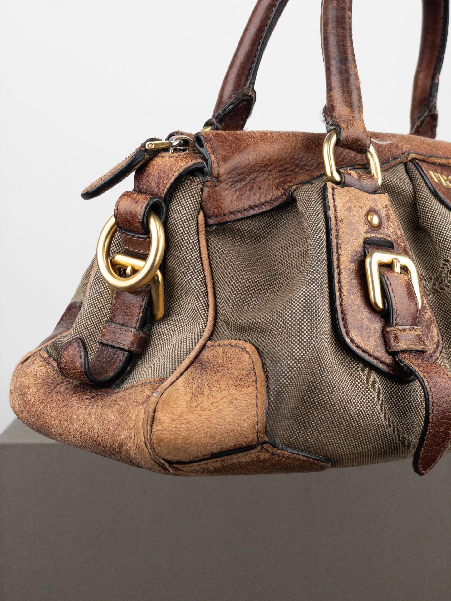 Prada 2000s Jacquard Canvas Handbag