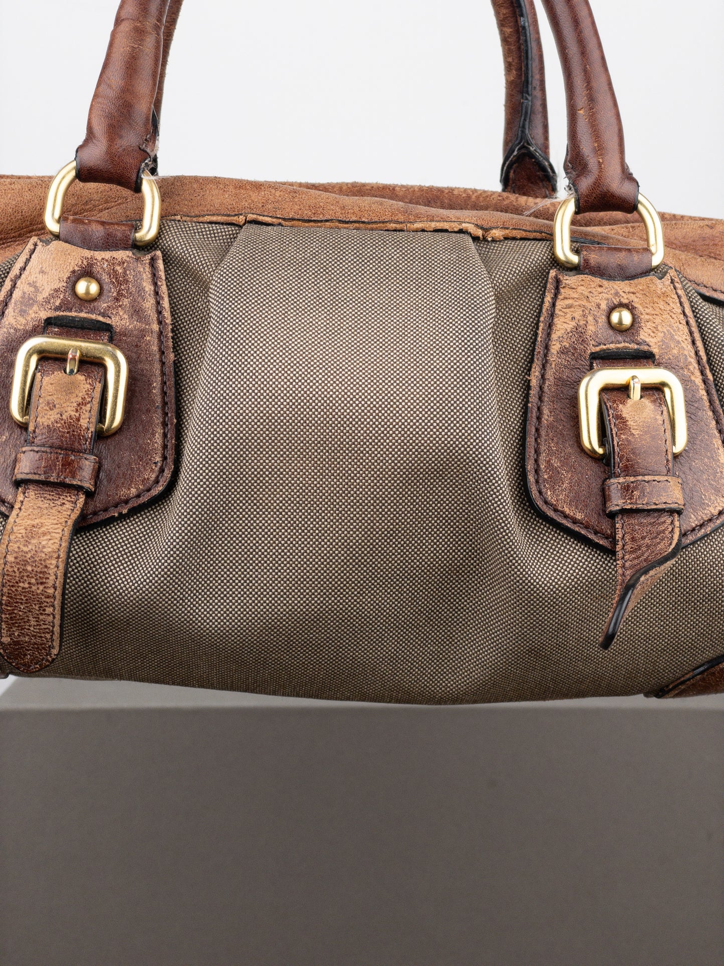 Prada 2000s Jacquard Canvas Handbag