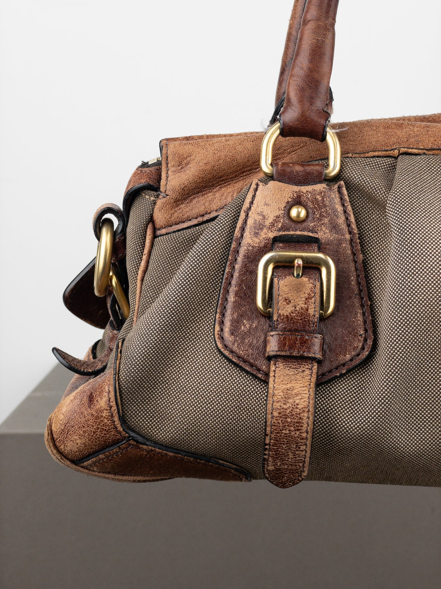 Prada 2000s Jacquard Canvas Handbag