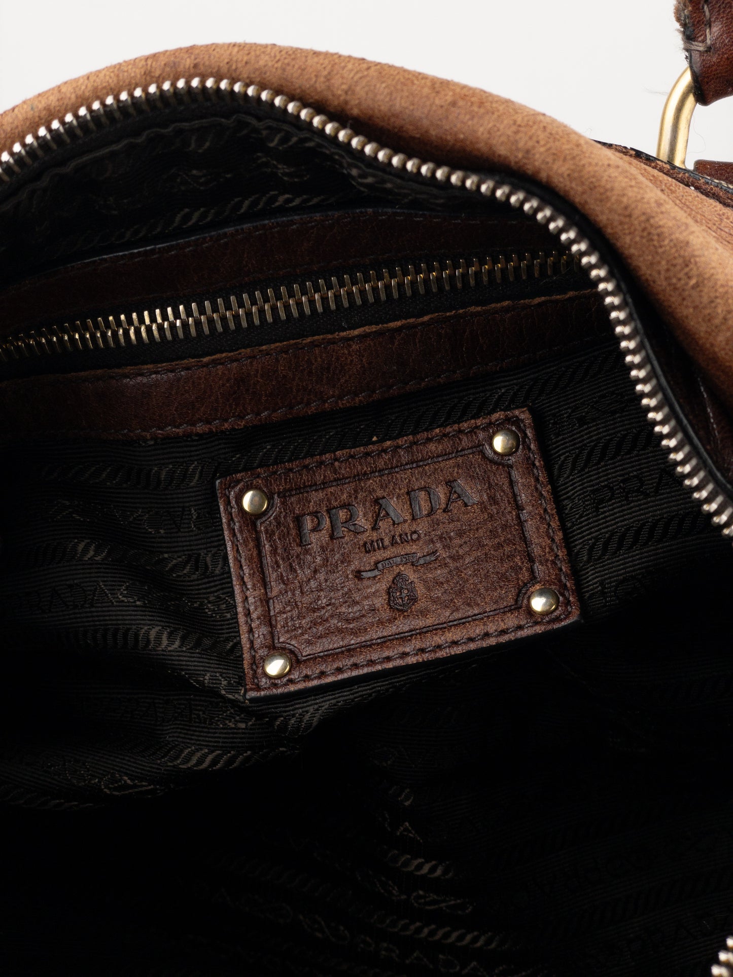 Prada 2000s Jacquard Canvas Handbag