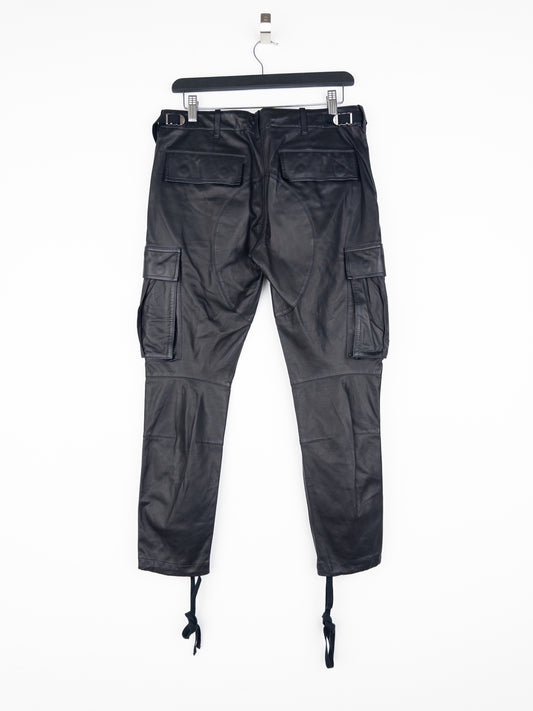 Balmain by Decarnin SS10 Leather Cargo Biker Pants