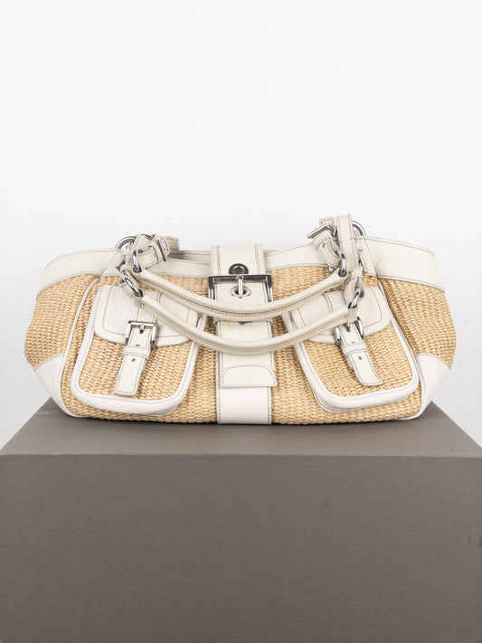 Prada 2000s Wicker Cargo Handbag