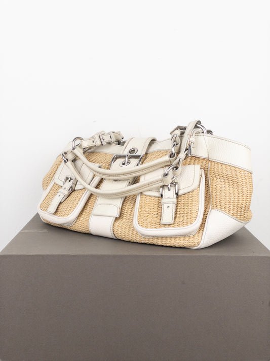 Prada 2000s Wicker Cargo Handbag