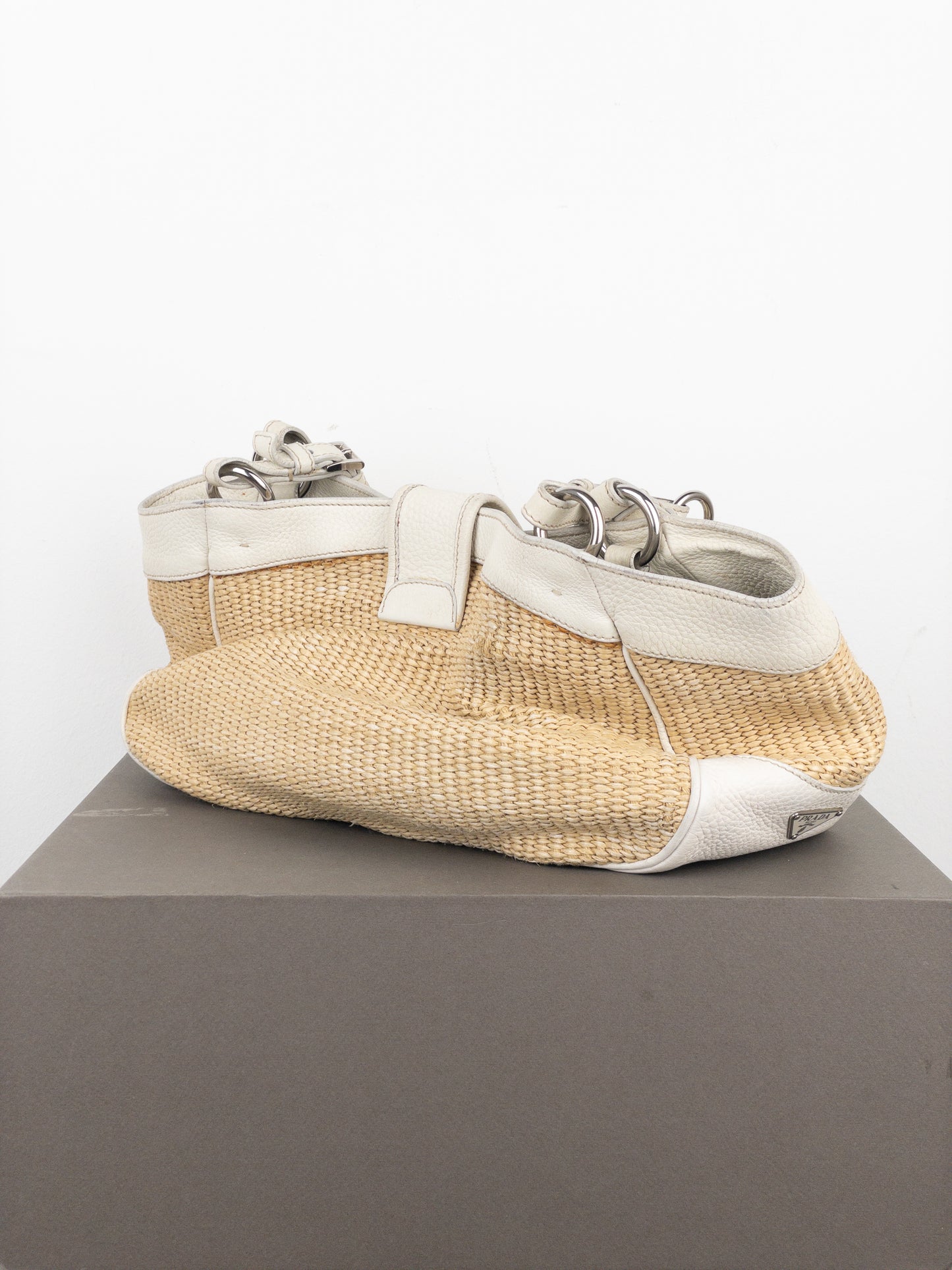 Prada 2000s Wicker Cargo Handbag