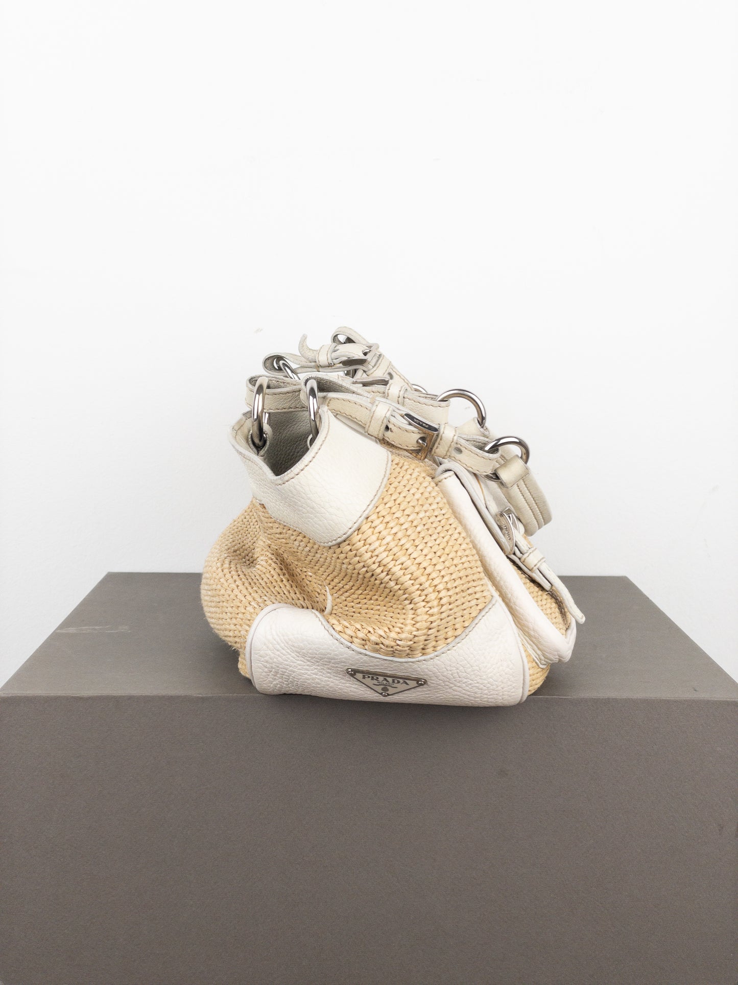 Prada 2000s Wicker Cargo Handbag
