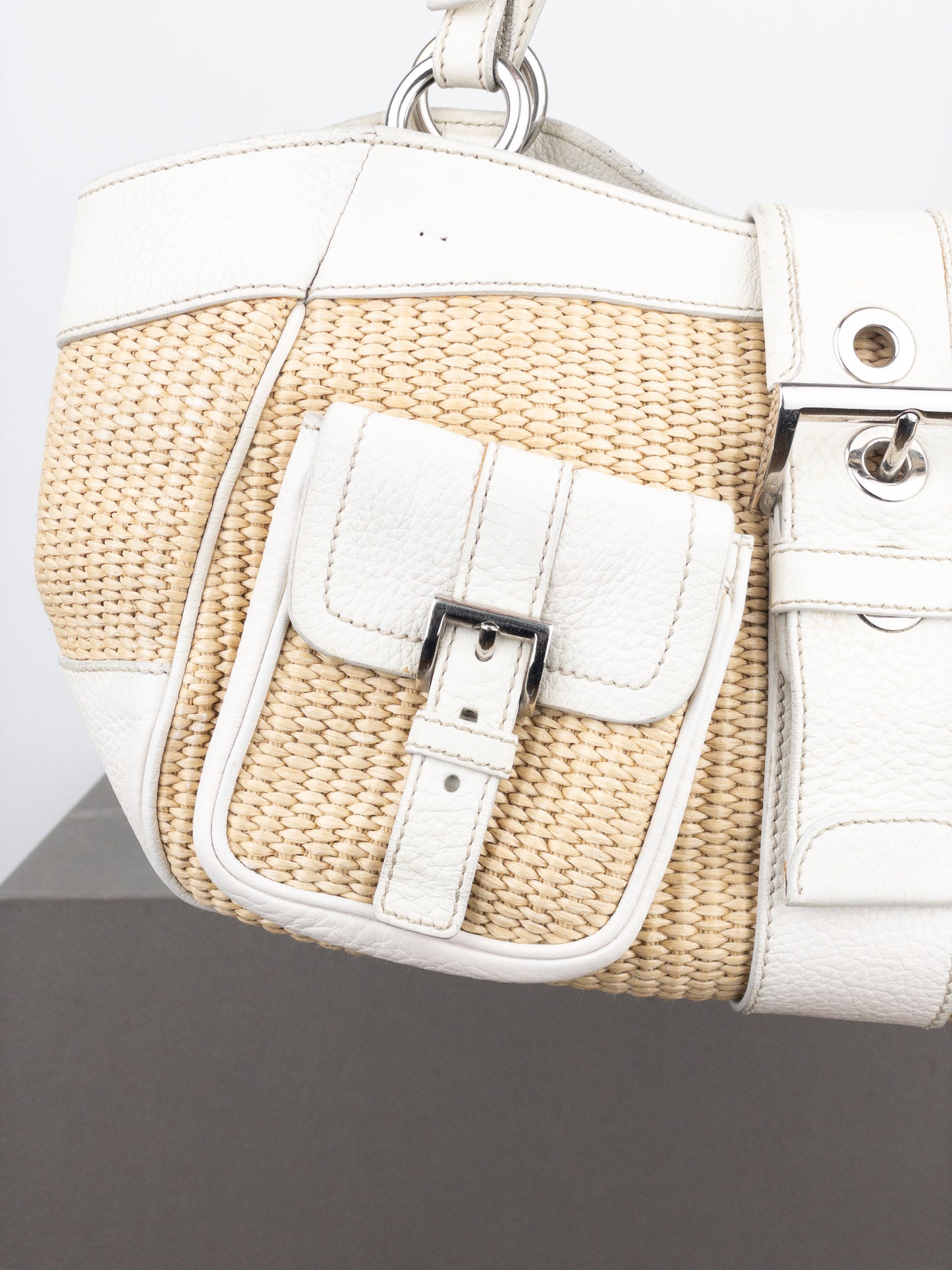 Prada 2000s Wicker Cargo Handbag