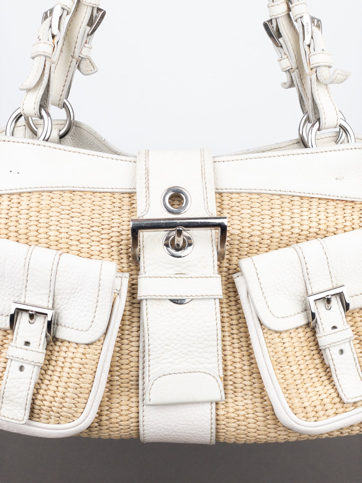 Prada 2000s Wicker Cargo Handbag