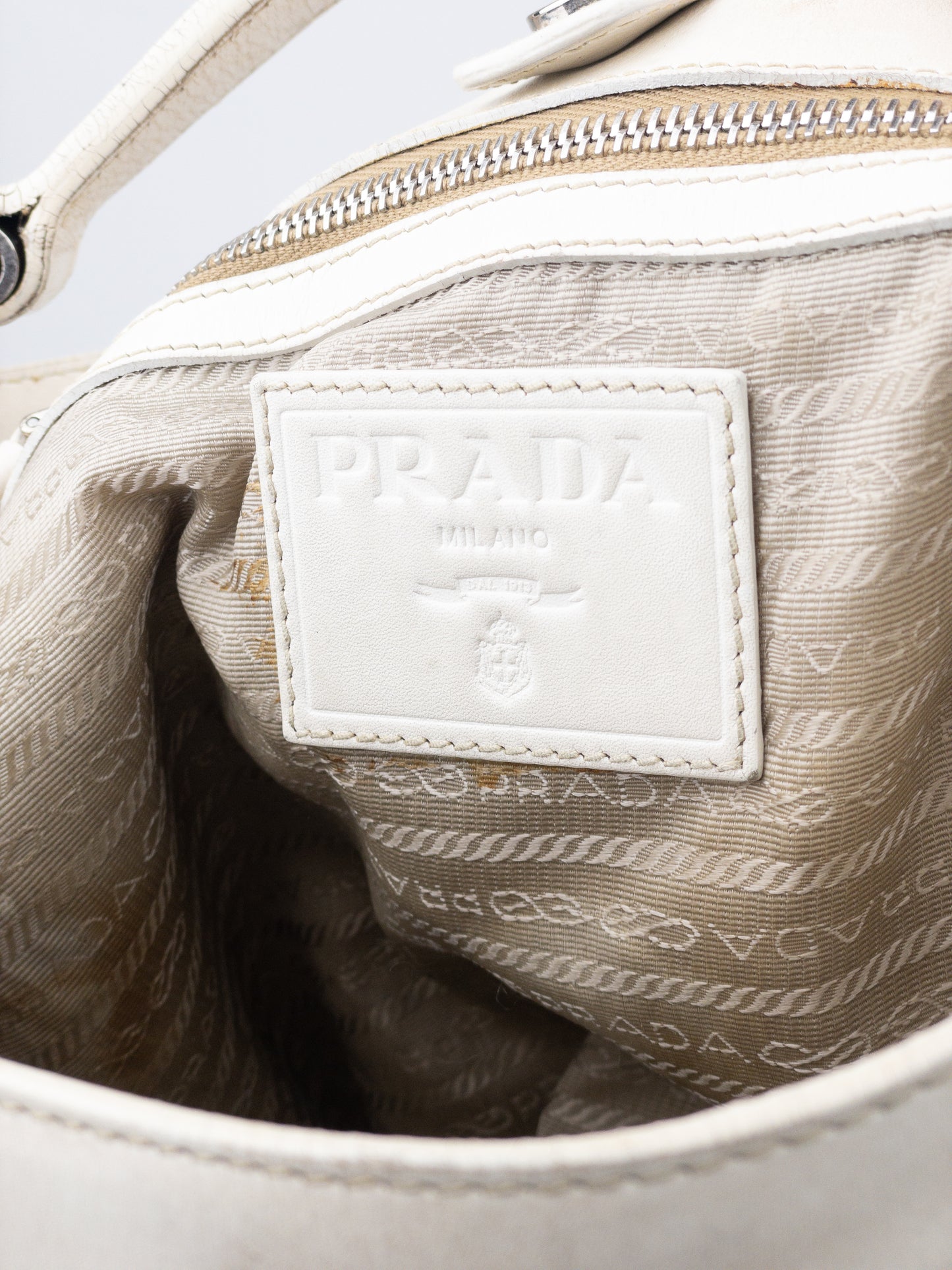 Prada 2000s Jacquard Canvas Hobo Shoulder Bag