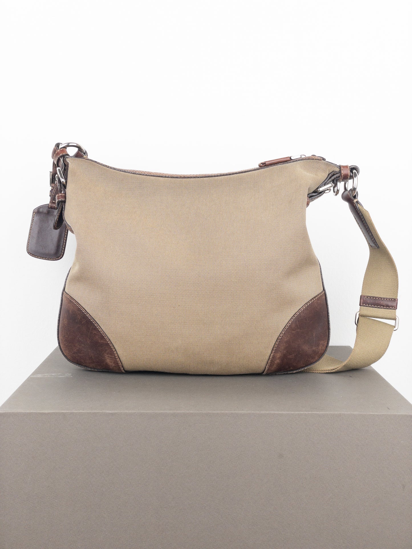 Prada 2000s Jacquard Canvas Crossbody Bag