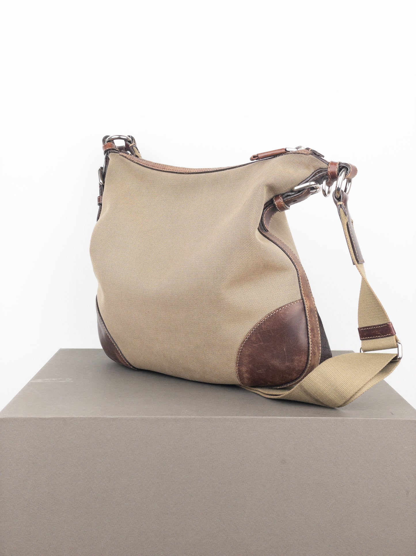 Prada 2000s Jacquard Canvas Crossbody Bag