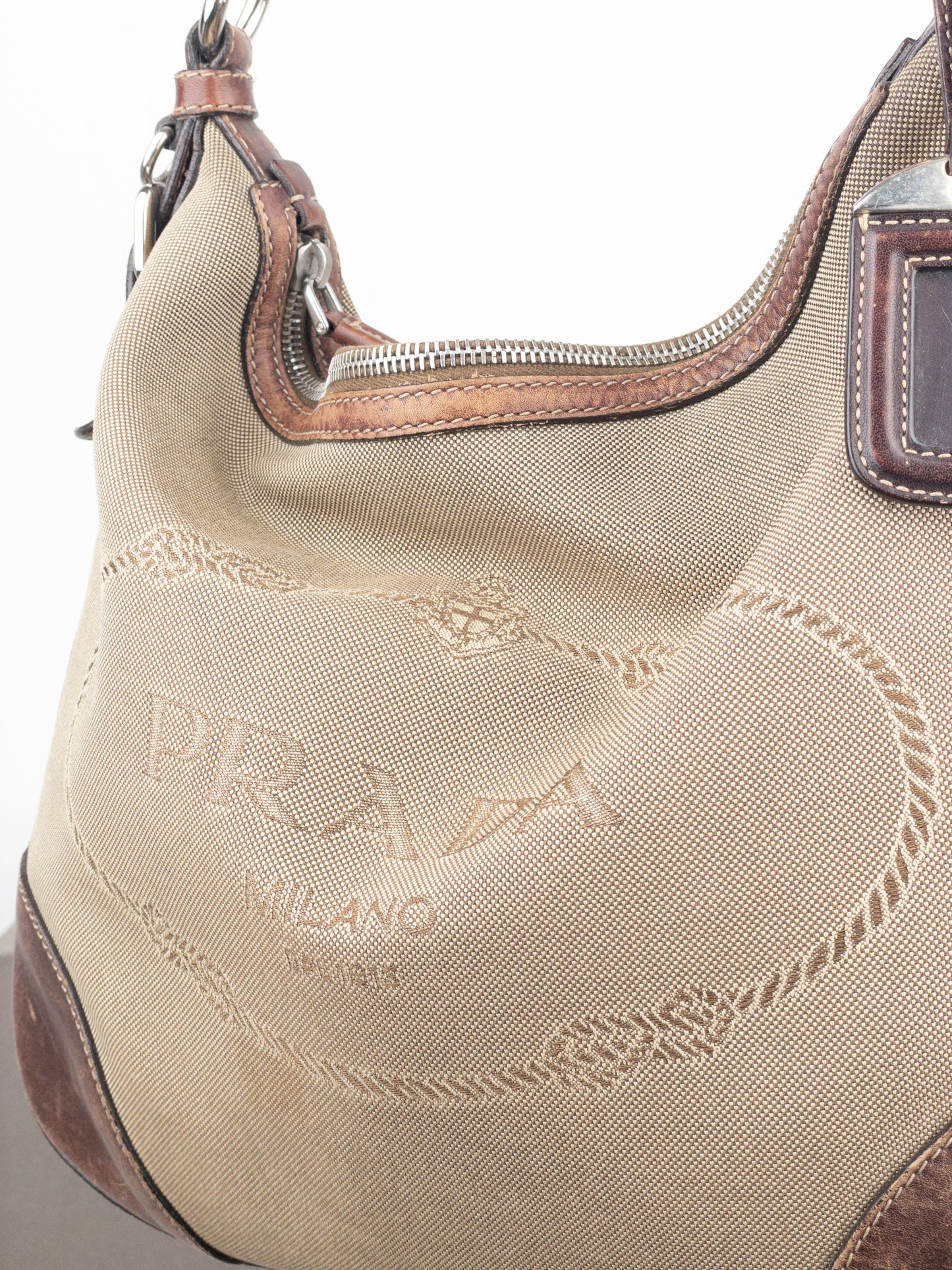 Prada 2000s Jacquard Canvas Crossbody Bag