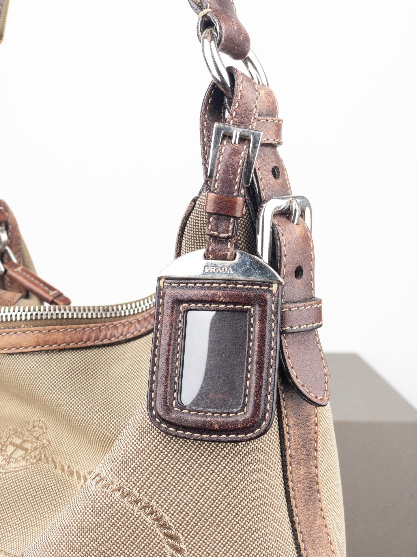 Prada 2000s Jacquard Canvas Crossbody Bag