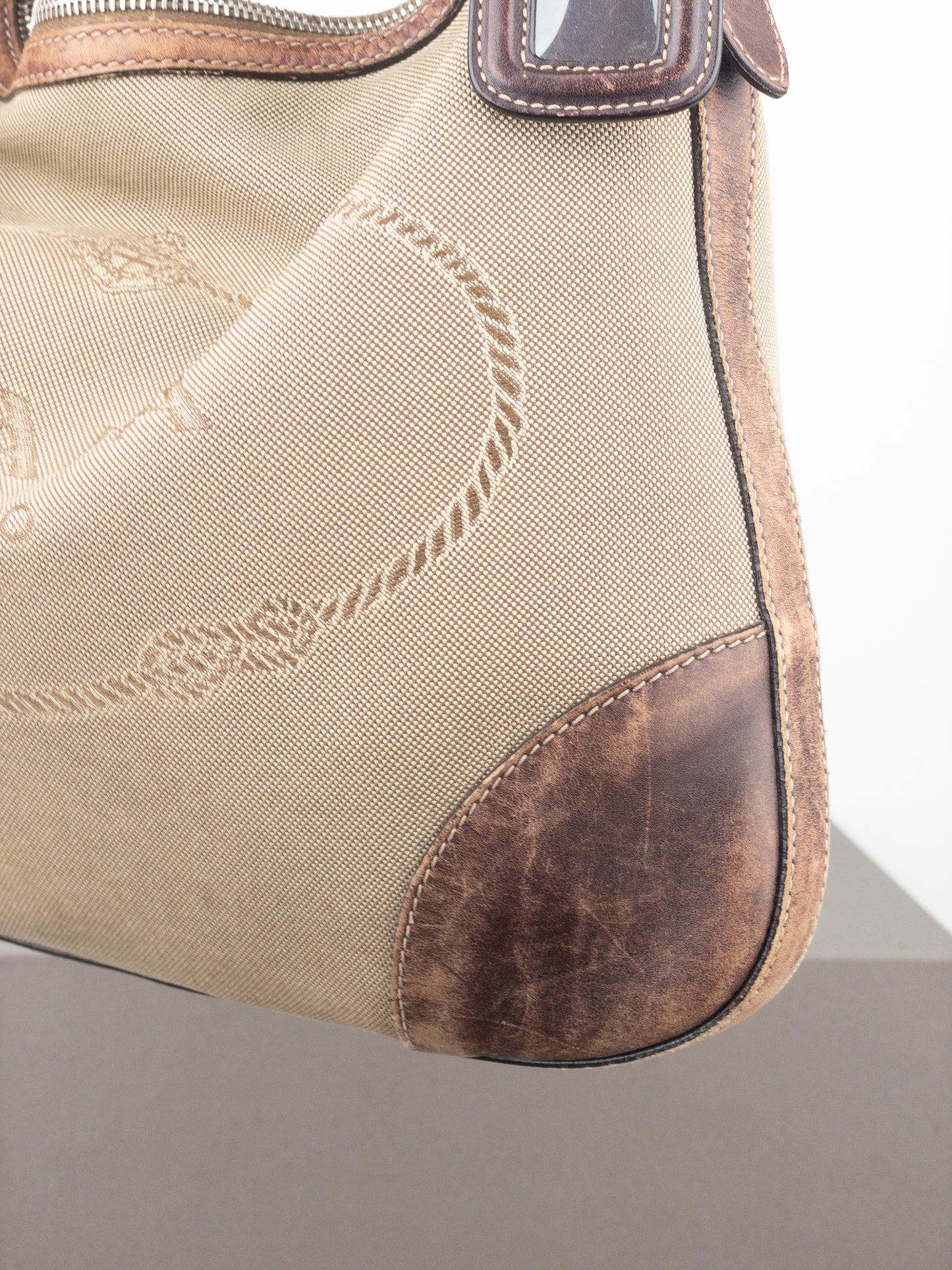 Prada 2000s Jacquard Canvas Crossbody Bag
