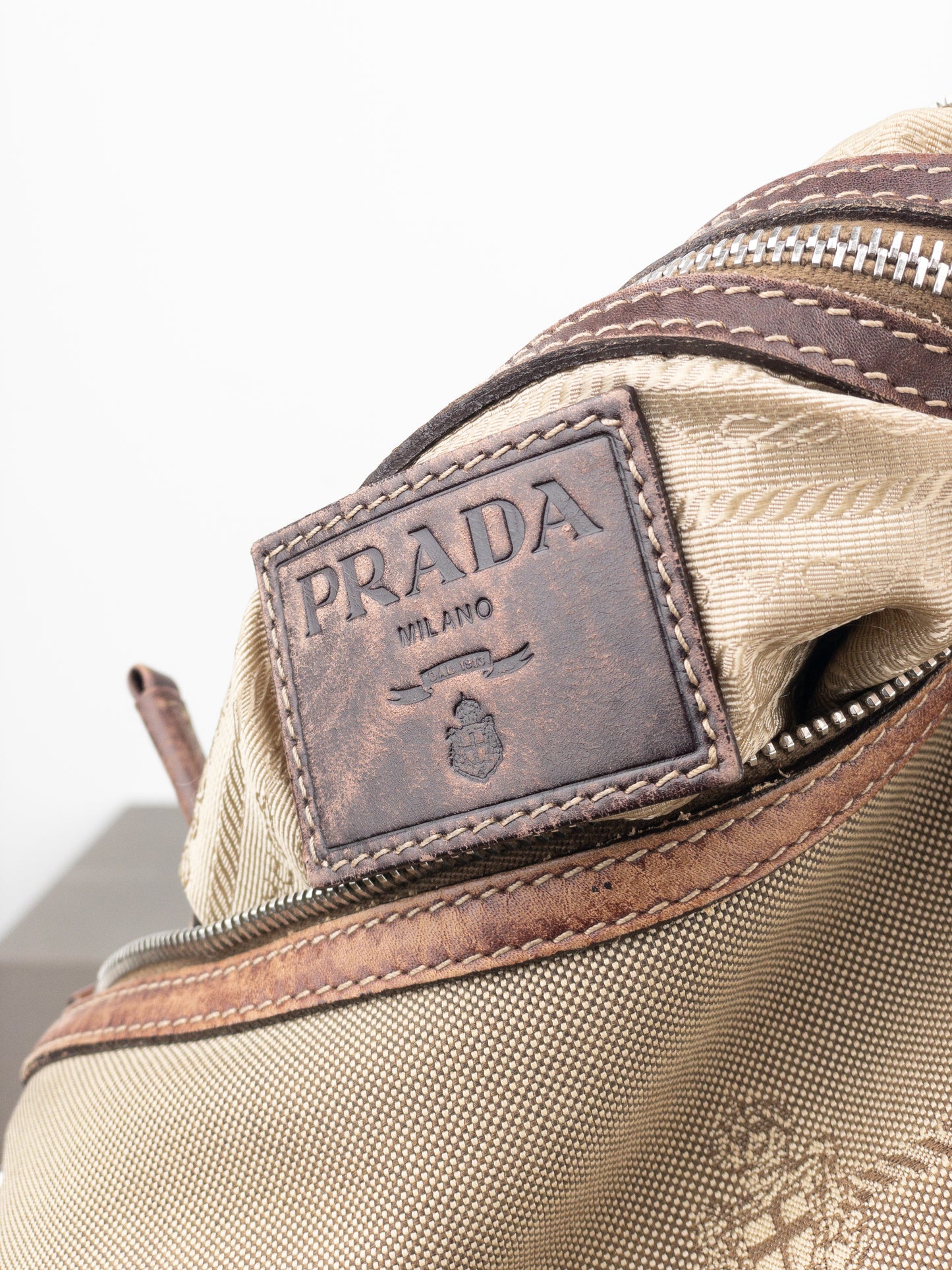 Prada 2000s Jacquard Canvas Crossbody Bag