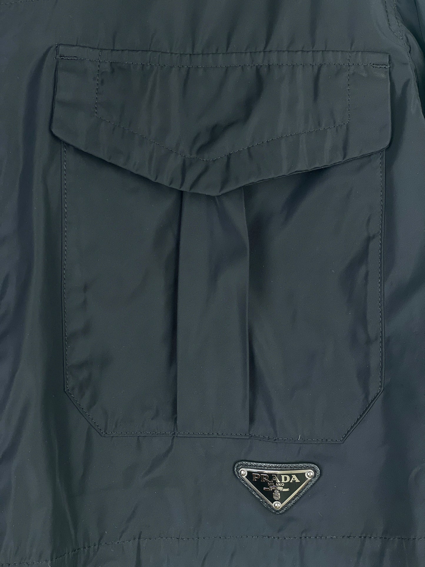 Prada Cropped Logo-Emblem Parka Jacket