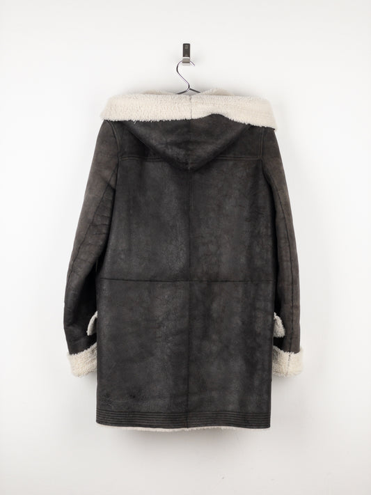 Rick Owens AW17 Leather Shearling Duffle Coat
