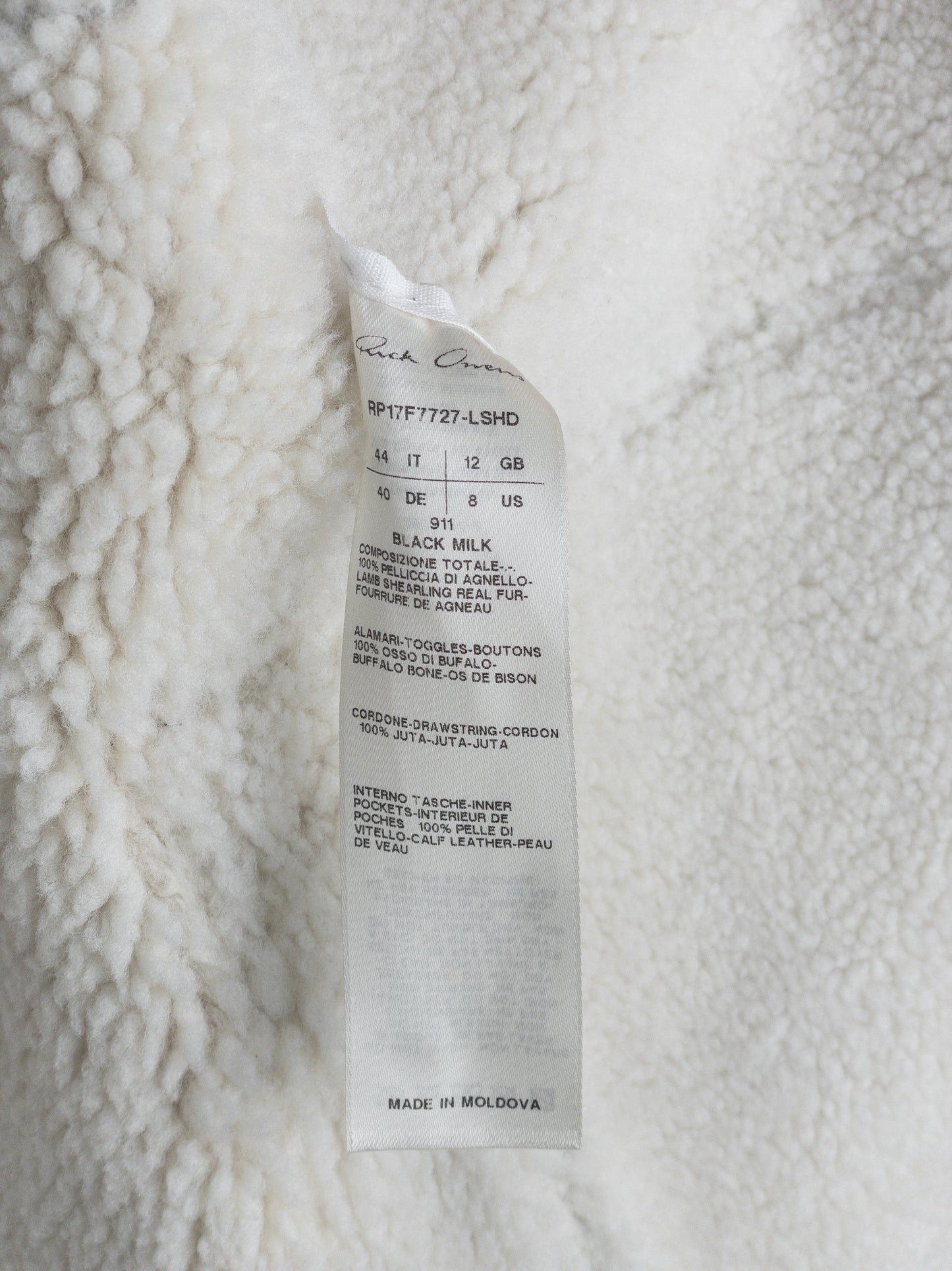 Rick Owens AW17 Leather Shearling Duffle Coat