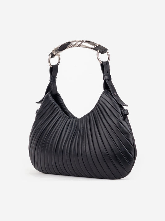 YSL Rive Gauche by Tom Ford AW01 Pleated Mombasa Hobo Shoulder Bag