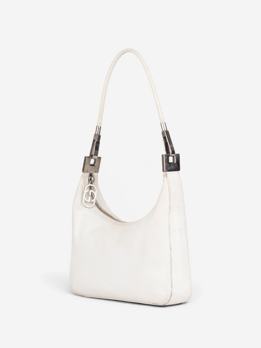Gucci by Tom Ford 2000s Leather Metal Hobo Shoulder Bag