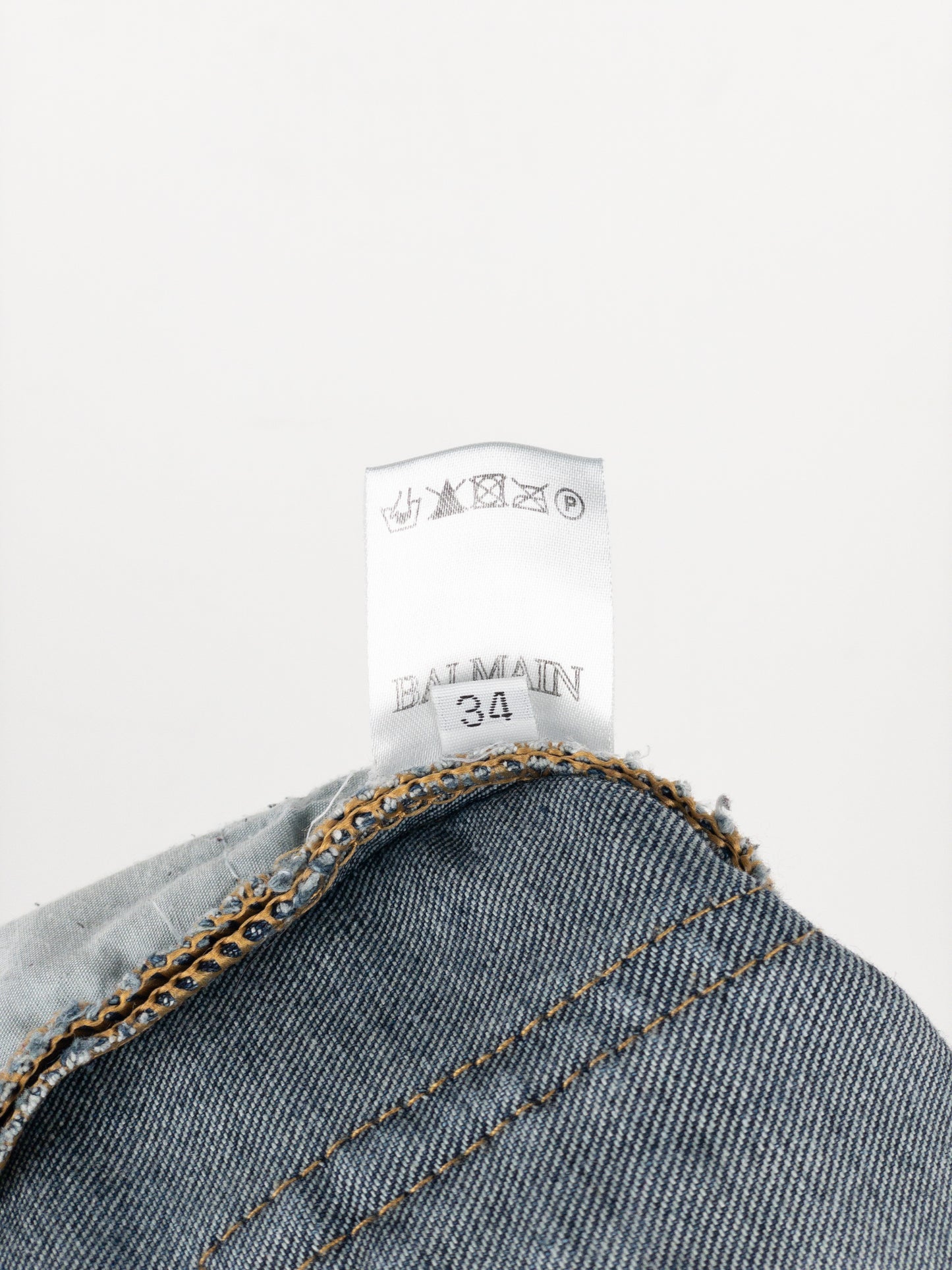 Balmain Dark Wash Biker Denim Jeans