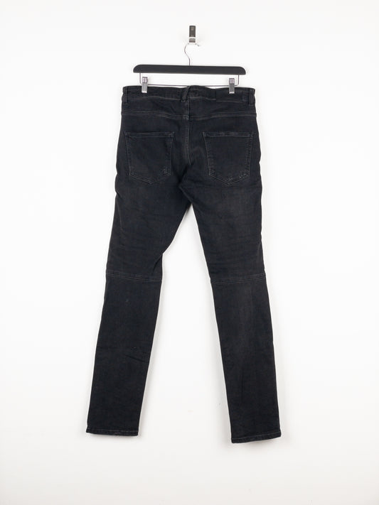 Balmain Dark Wash Biker Denim Jeans