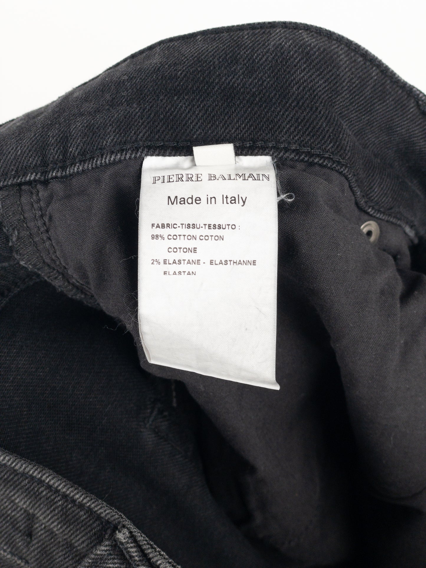 Balmain Dark Wash Biker Denim Jeans