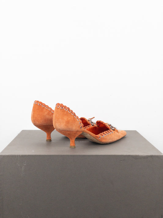 Prada 2000s Suede Kitten Pump Heels