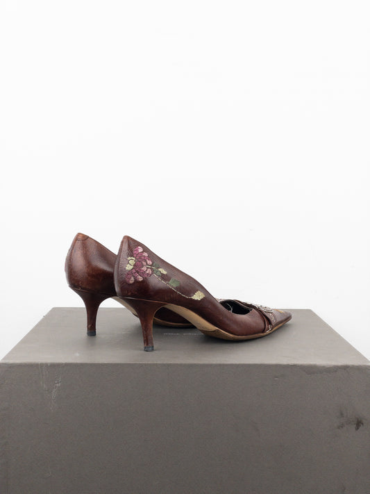 Dior by Galliano AW05 Floral Embroidery Pump Heels