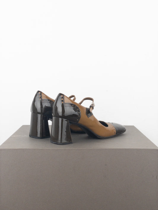 Prada AW99 Square Toe Brogue Pump Heels