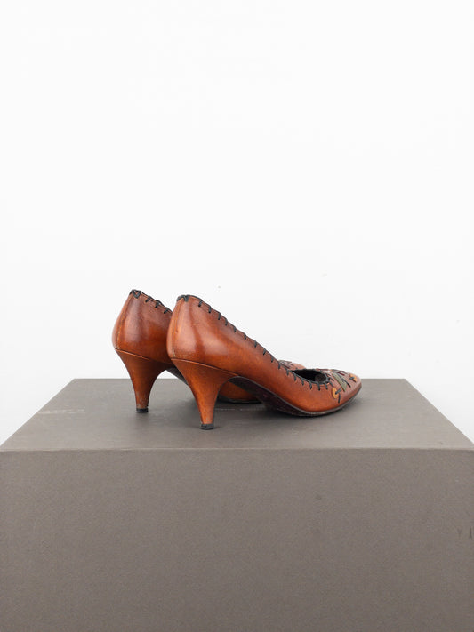 Prada AW99 Leaves Pump Kitten Heels