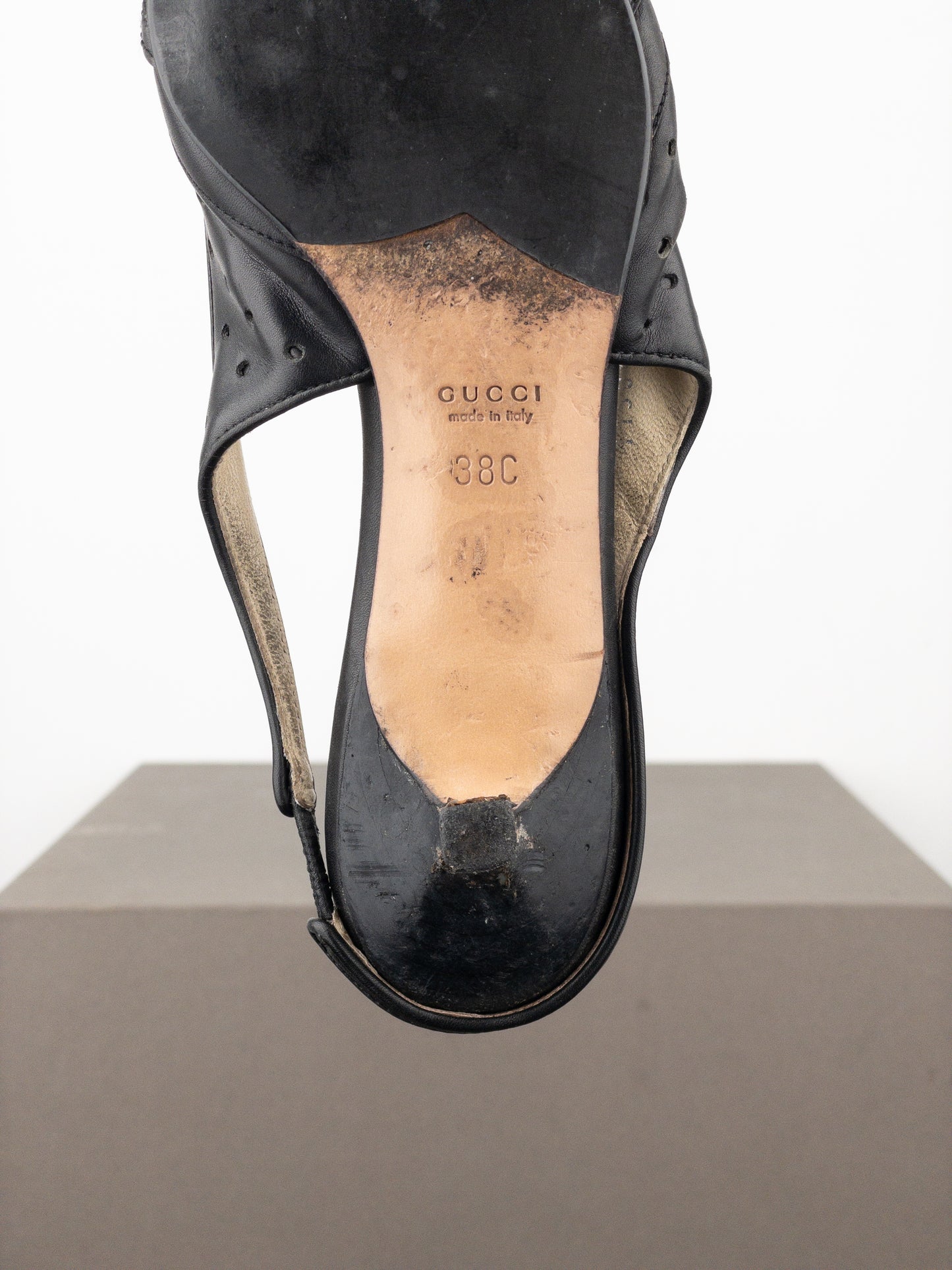 Gucci by Tom Ford 2000s GG Logo Slingback Kitten Heels