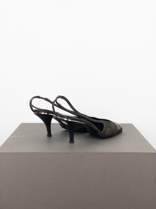 Gucci by Tom Ford SS98 Square Toe Crystal Slingback Pump Heels