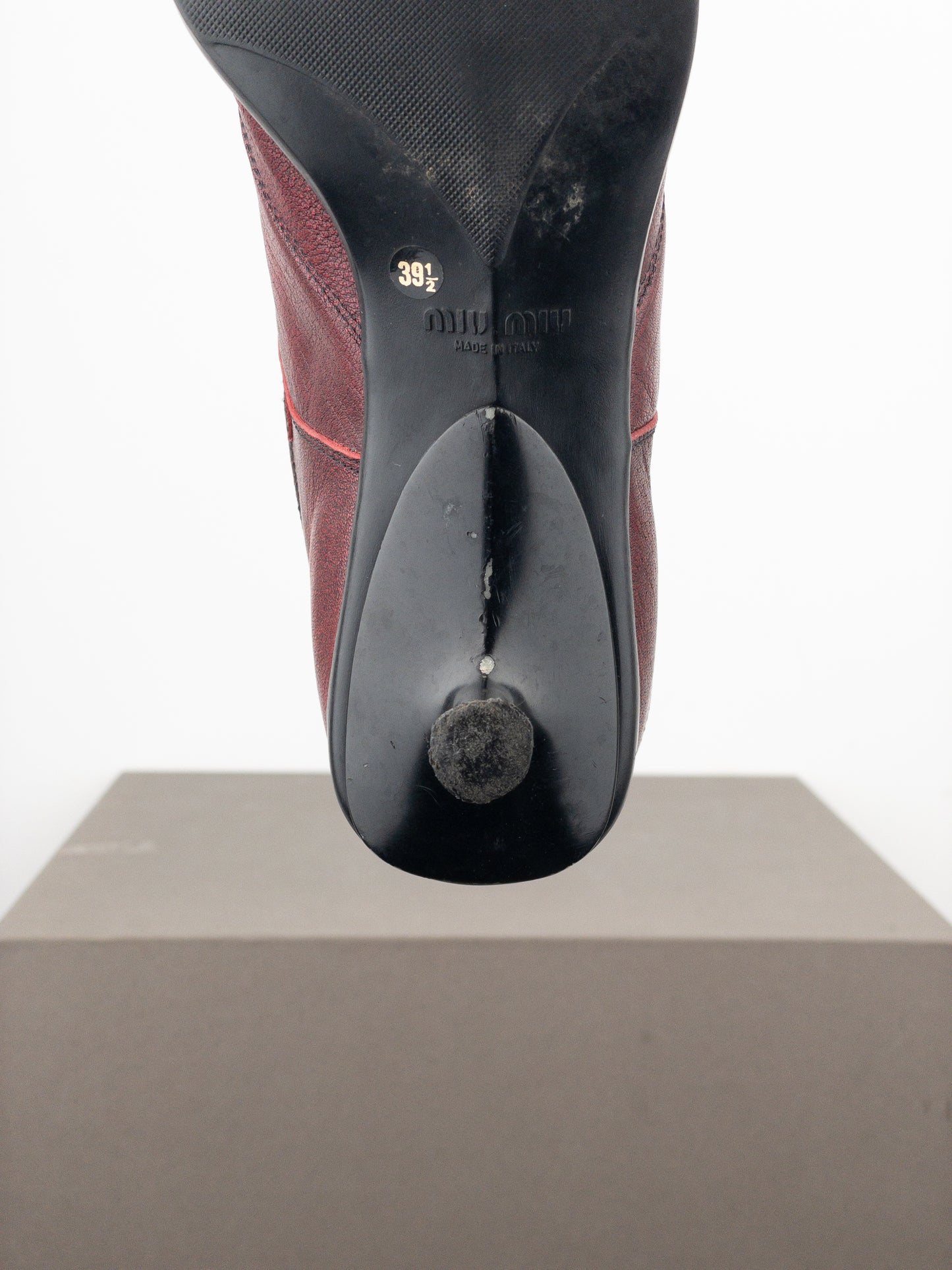 Miu Miu AW99 Kitten Heel Biker Moto Shoes