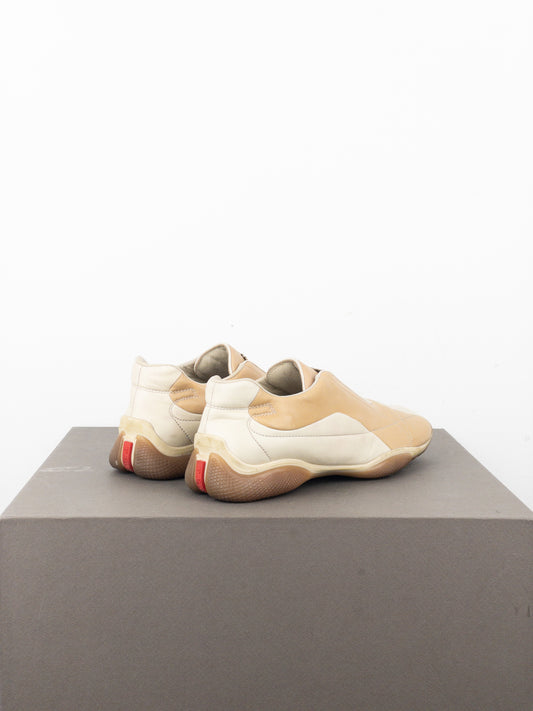 Prada AW99 Square Toe Biker Moto Sports Low-Top Sneakers