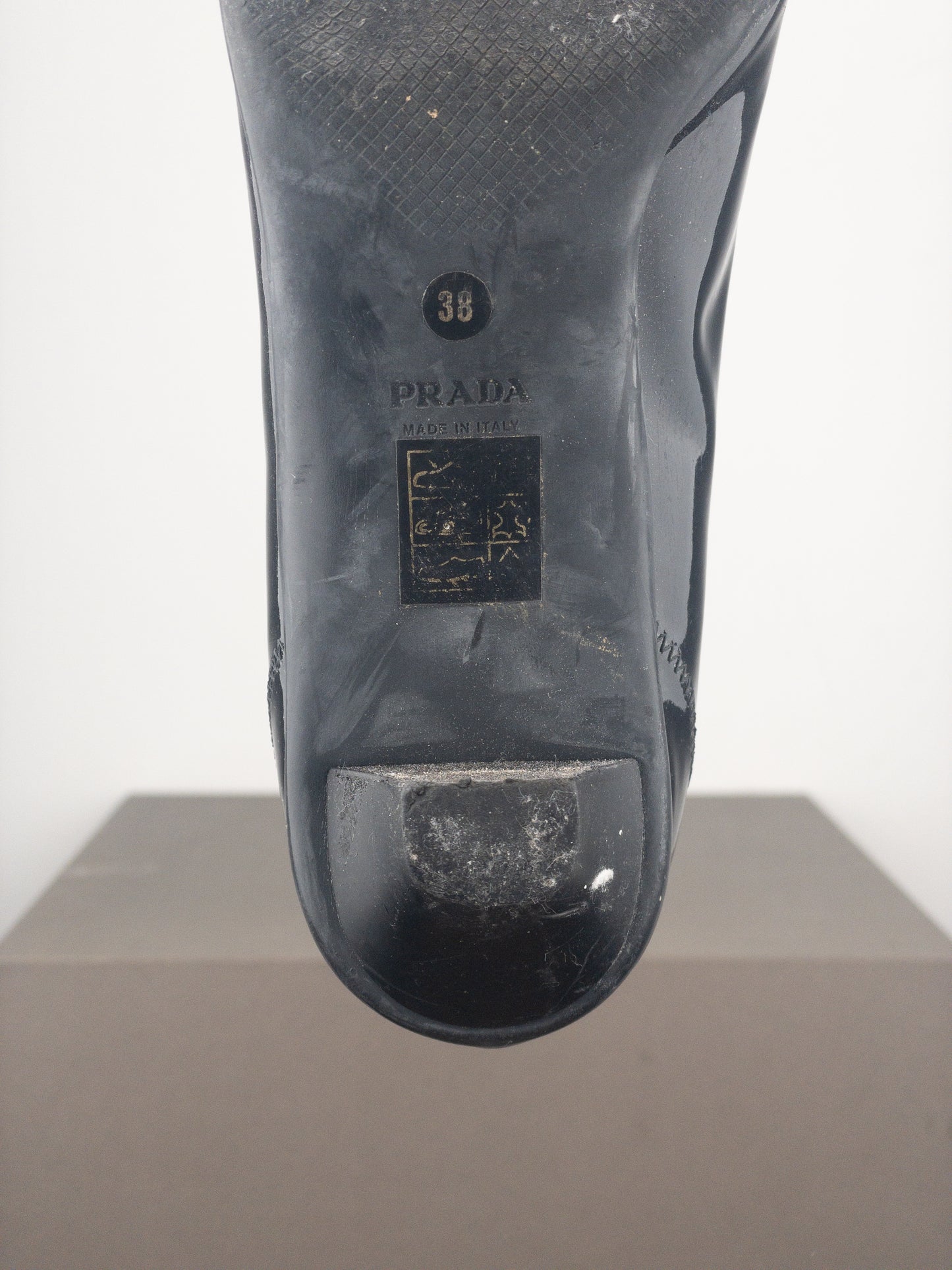 Prada 2000s Square Toe Buckle Loafer Pump Kitten Heels