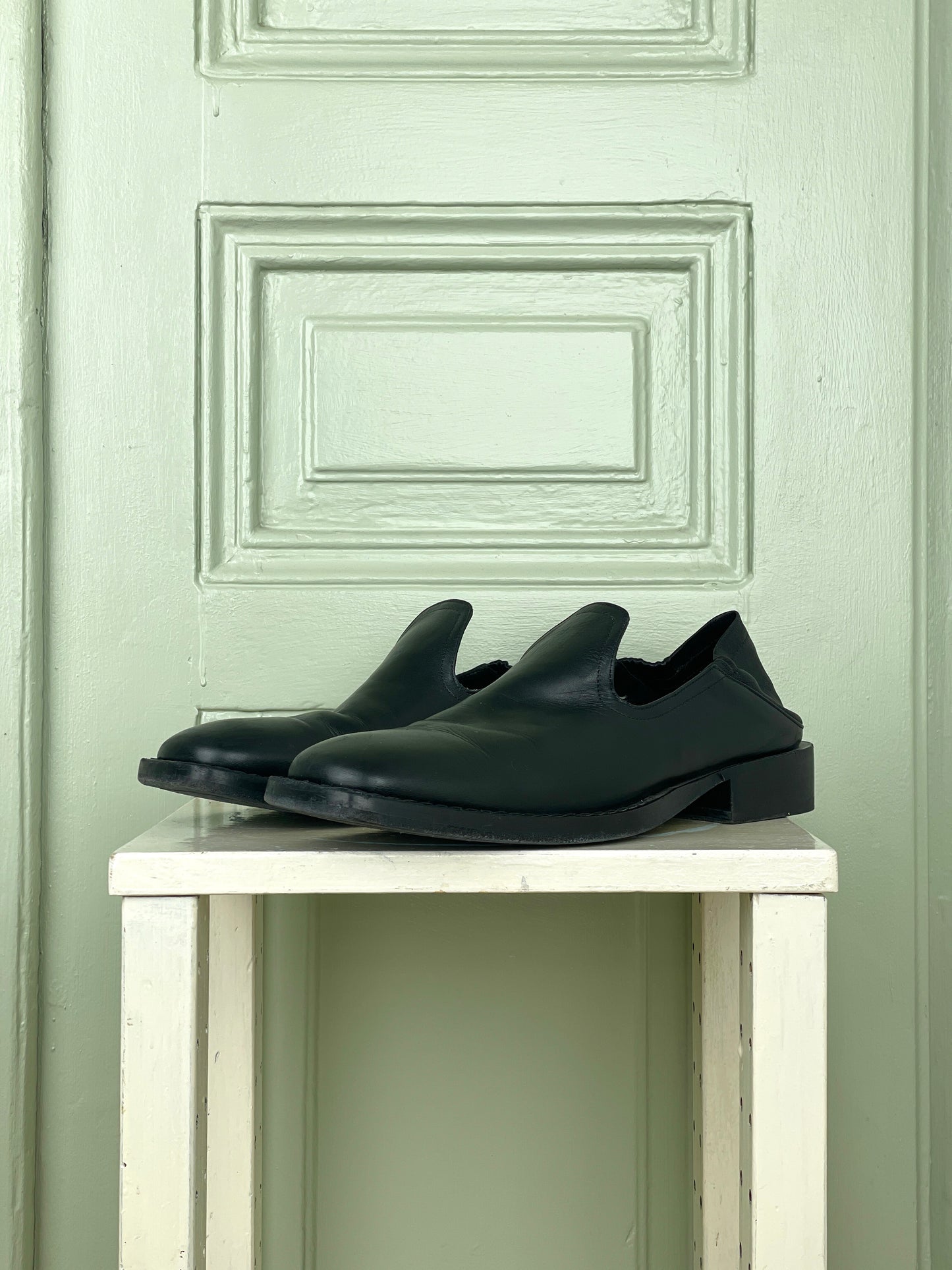 Ann Demeulemeester Square Toe Slip-On Loafer Mules