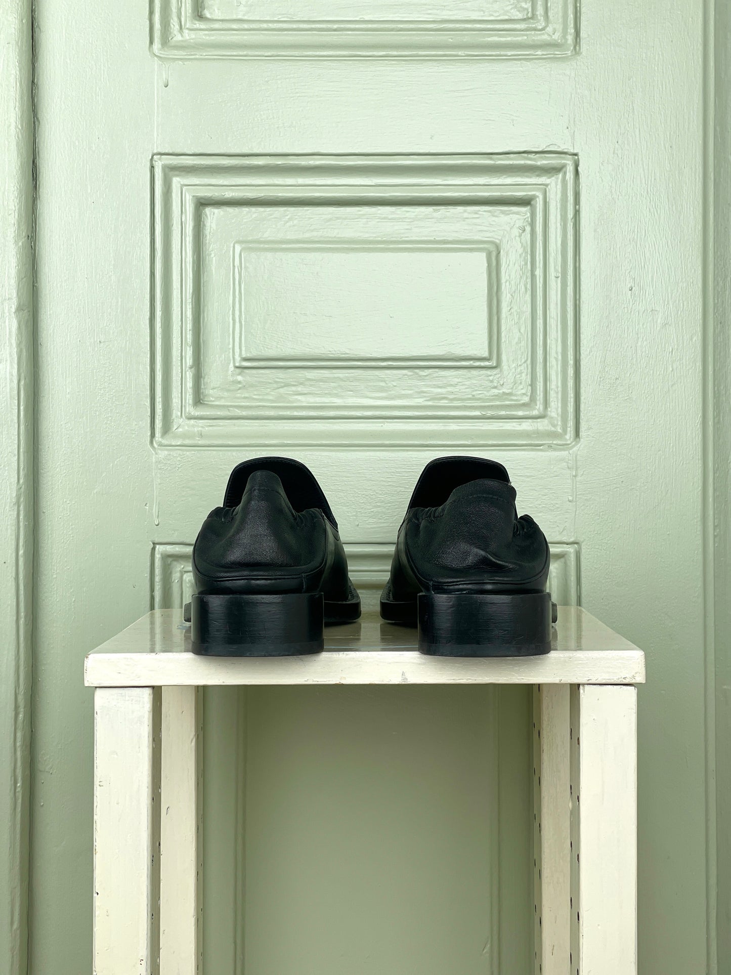 Ann Demeulemeester Square Toe Slip-On Loafer Mules