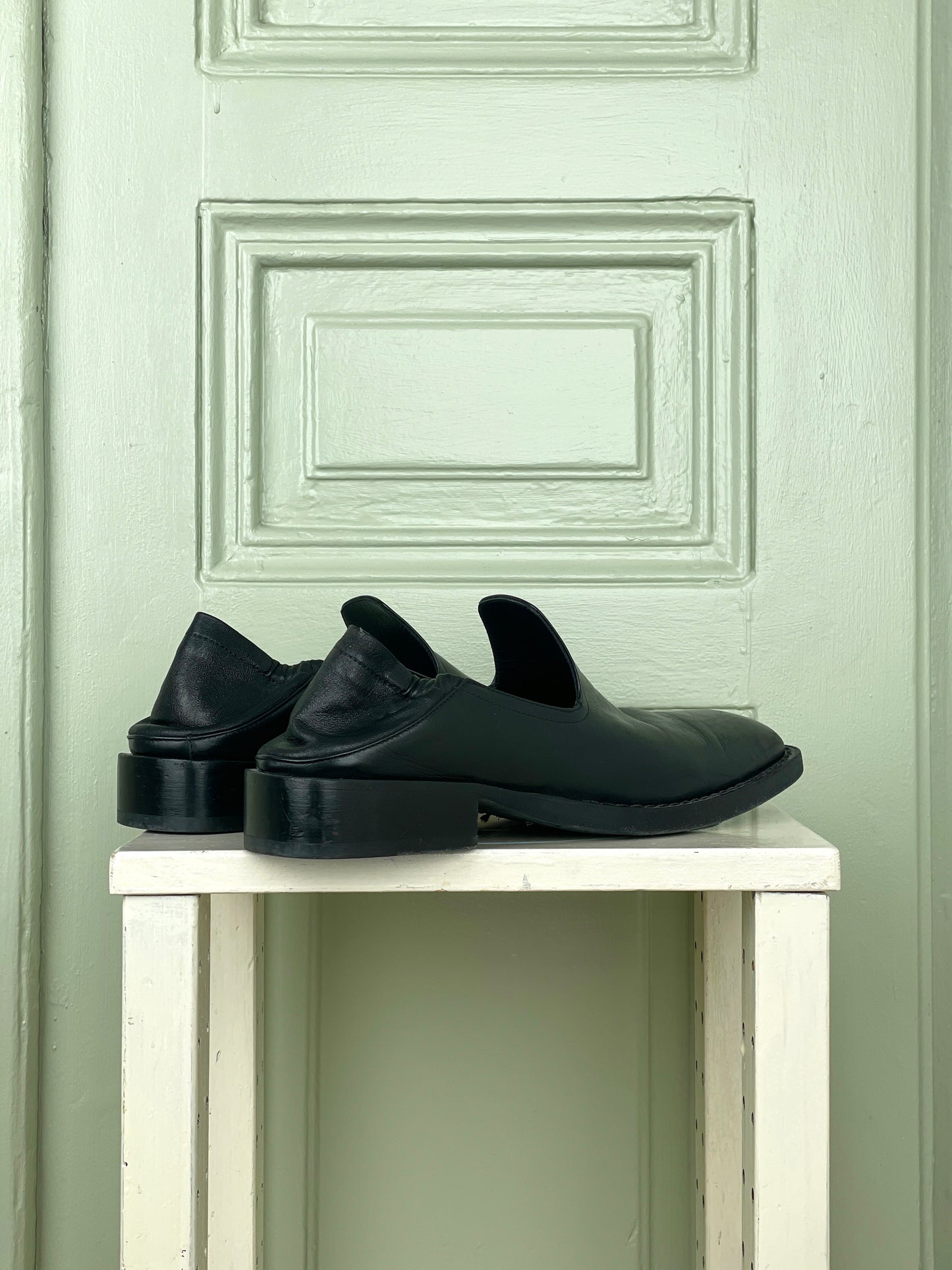 Ann Demeulemeester Square Toe Slip-On Loafer Mules