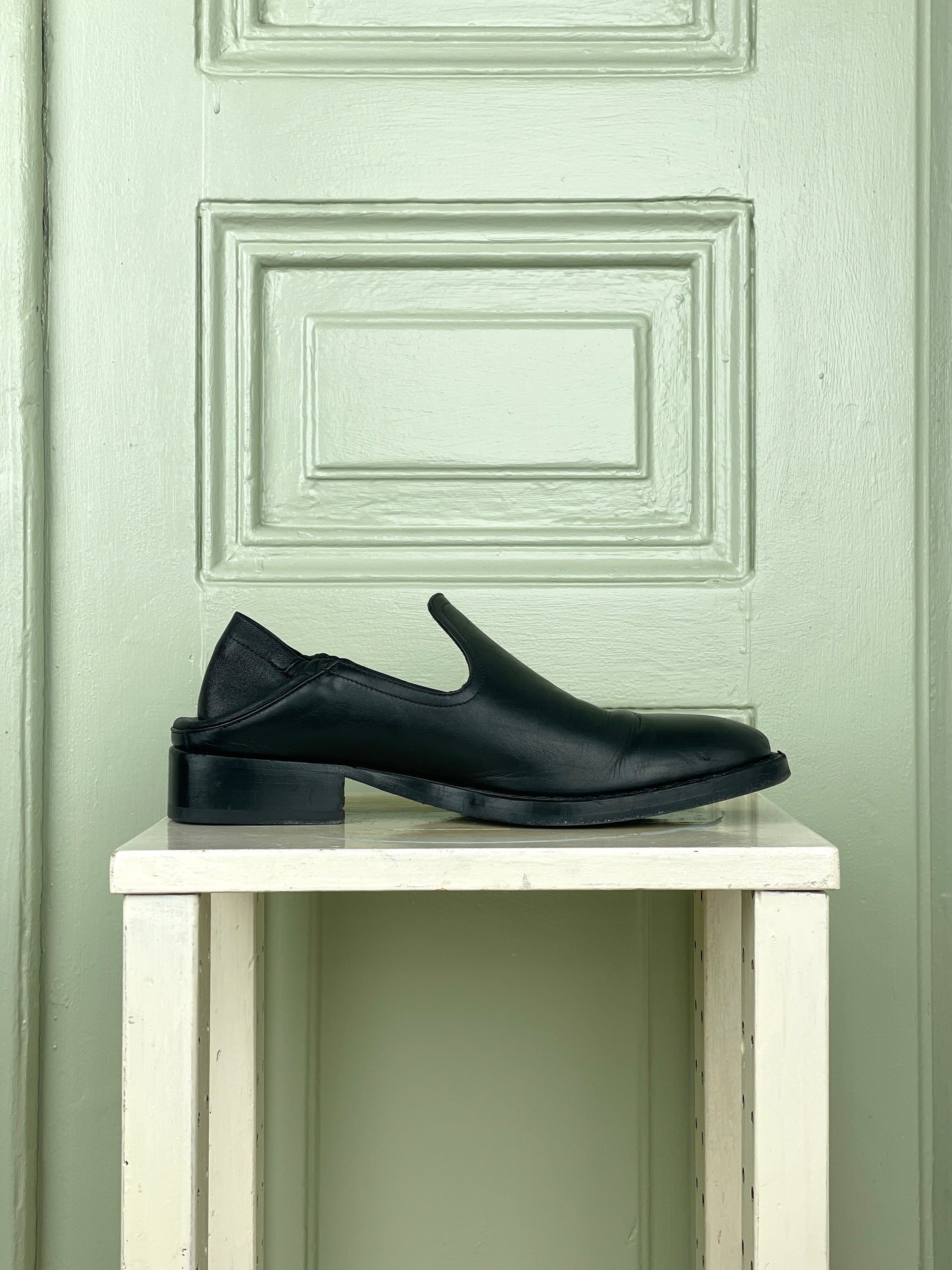 Ann Demeulemeester Square Toe Slip-On Loafer Mules