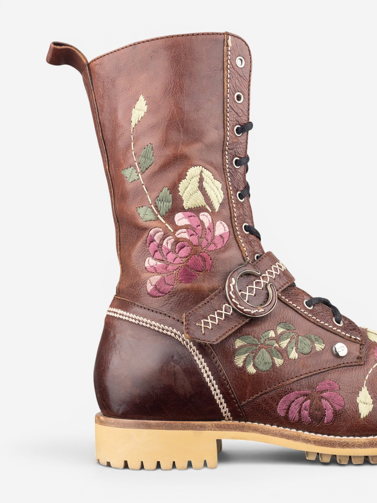 Dior by Galliano AW05 Floral Embroidery Combat Boots – photo 9