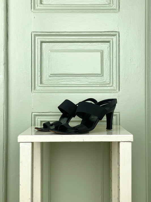 Helmut Lang 90s Elastic Strap Sandal Heels