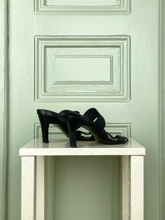 Helmut Lang 90s Elastic Strap Sandal Heels